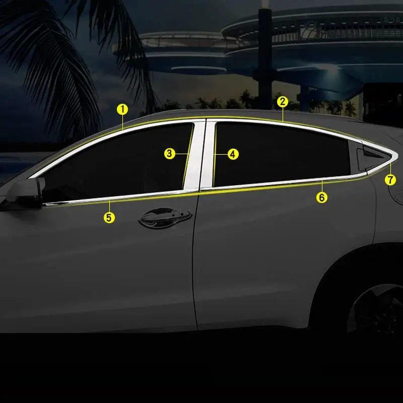 

Body Window automobile decorative car styling accessories sticker strip modification protecter accessory 17 FOR Honda Vezel