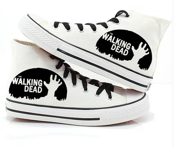 

Fashion Anime the Walking Dead Fashion Canvas Shoes Women Men Casual High-Top Star Flat Shoes Printing Shoes Leisure cosplay
