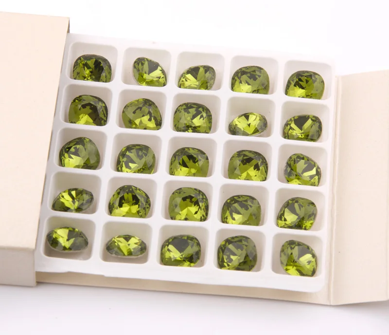 YANRUO Olivine пришитые стеклянные кристаллы, камни, бусины, поделки из жемчуга, аксессуары, бисер, заостренный сзади, украшение, жемчуг для одежды