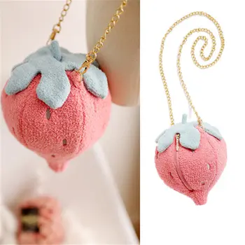 

Kawaii Strawberry Cactus Mini Crossbody Bag Plush Sweet Lolita Shoulder Bag Gift