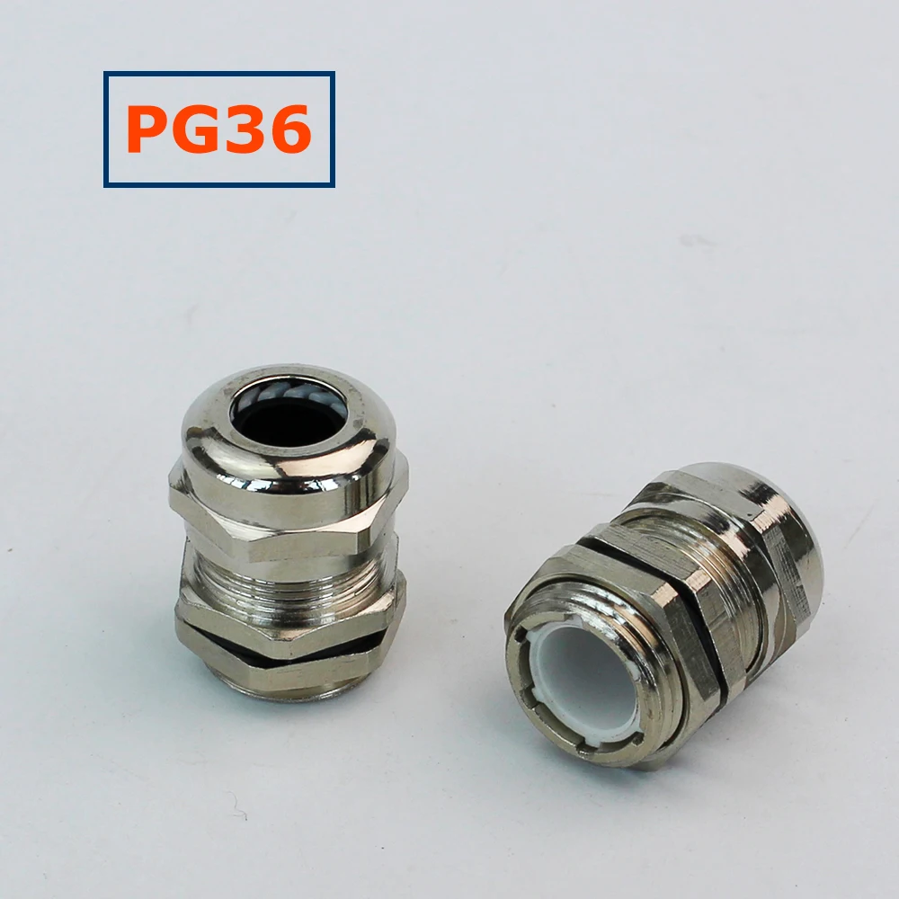 1 шт. PG36 кабельный ввод IP68 Никель латунь металл Водонепроницаемый разъем для 25-32 мм кабель