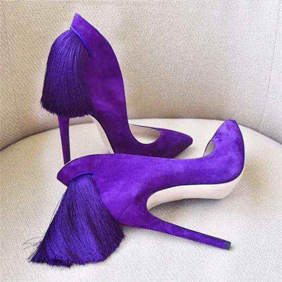 Sexy Back Fringe Women Pumps High Heels Purple Blue Red Wedding Shoes Woman 2016 Pointed Toe Women Shoes Zapatos Mujer Big Size (27)