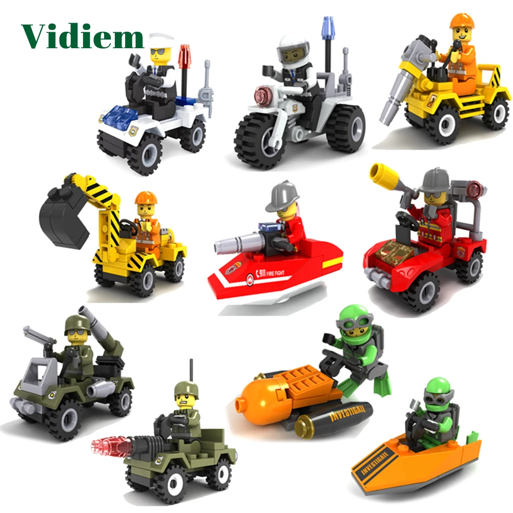 

Vidiem Educational Building Blocks Toys For Kids Military Tank City Police Engineering Space Series Compatible LegoSmall Bricks