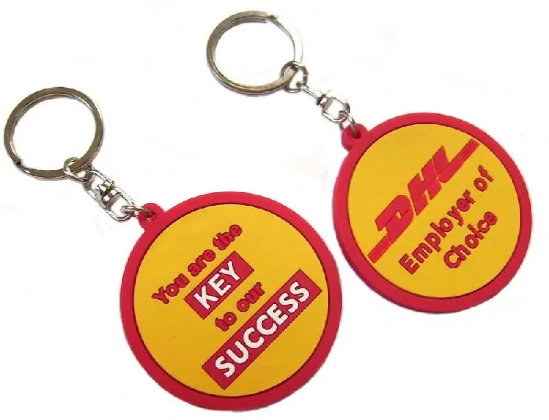 

custom logo rubber keychains/DHL logo key tag / promtional gifts customized company logo PVC keychain