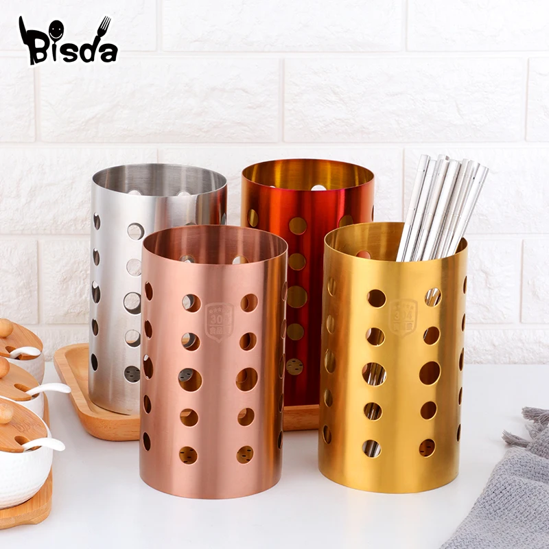 

1 Pcs Stainless Steel Chopsticks Storage Tube Tableware Storage Drain Rack For Spoon Knife Fork Chopsticks Box Kitchen Utensils
