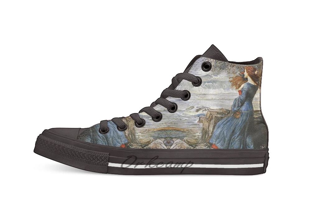 John William Waterhouse Miranda The Tempest/Новый дизайн Повседневная парусиновая обувь на заказ