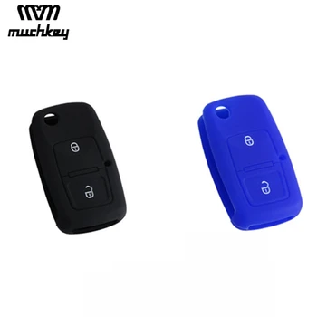 

2 Buttons Silicone Car Key Case Cover For VW Volkswagen MK4 Bora Golf 4 5 6 Passat Polo Bora Touran 1pc Car Styling Decoration