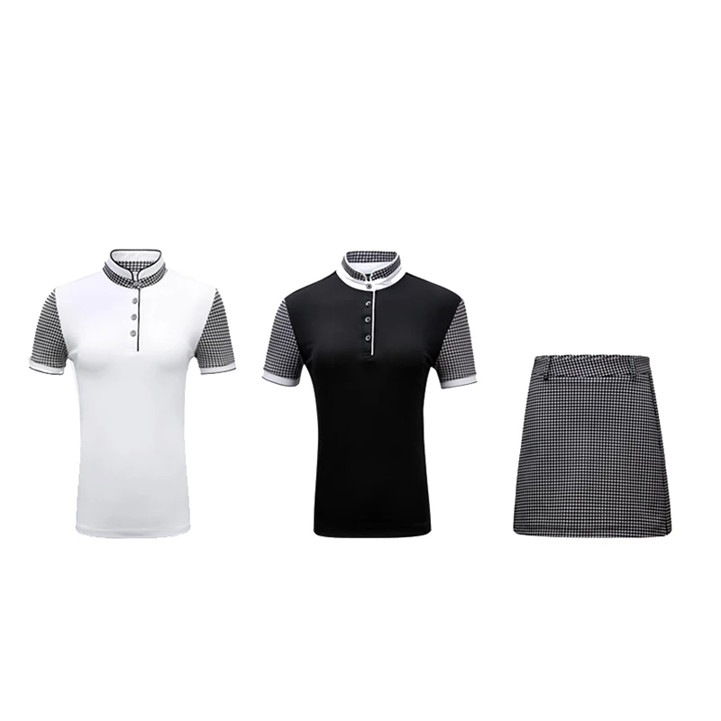 PGM футболка для гольфа костюмы с юбкой одежда дамы летние шорты рукав для гольфа, тенниса Спортивная одежда костюм