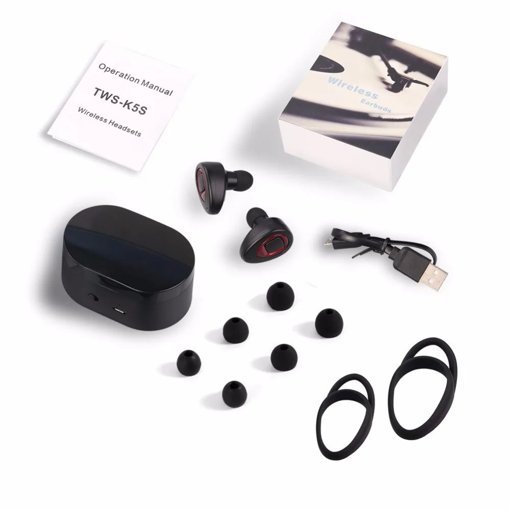 Sago K5s беспроводные наушники TWS bluetooth гарнитура с крючком/зарядным чехлом