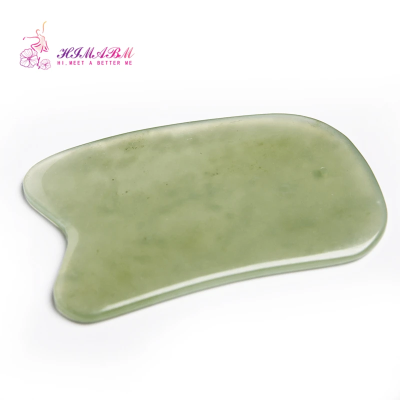 100% Natural light green jade guasha board massage tool facial treatment scraping tool for body health care 100% Natural light green jade guasha board massage tool facial treatment scraping tool for body health care