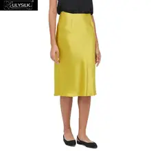 LilySilk/шелковая юбка-карандаш длиной до колена; Новинка;