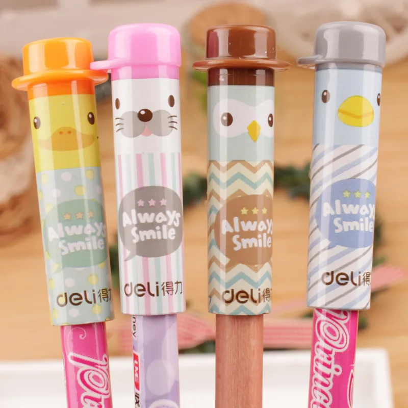 

2Packs 8Pcs Cartoon Animals Pencil Cap For Kids Safety Plastic Topper Pen Cap Students School Stationery Deli 0491