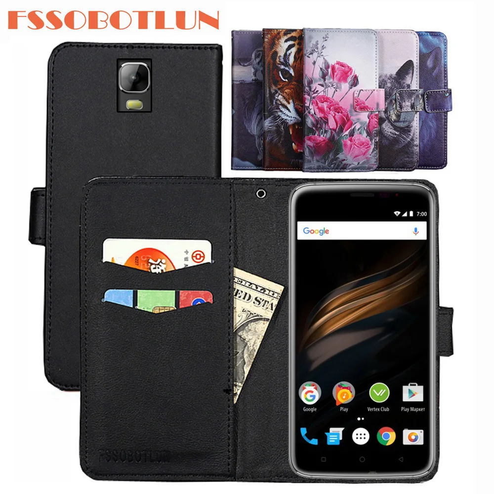 

FSSOBOTLUN 9 Colors For Vertex Impress Win Case PU Leather Retro Flip Cover Shell Magnetic Fashion Wallet Cases Kickstand Strap