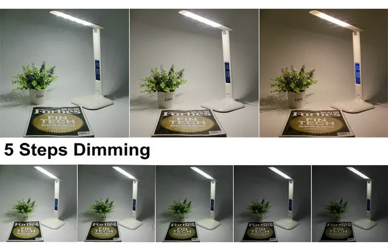 Conduziu a Lâmpada de Mesa com Display Lâmpada de Mesa Lâmpada de Leitura com Calendário Lâmpada de Escritório Portátil Relógio Flexível Moderno Pode Ser Escurecido Led 13 display led lâmpada de mesa led lâmpada