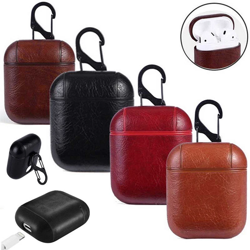

Portable PU Leather Shockproof Protective Case Holder Shell Cover Skin for AirPods Earphone