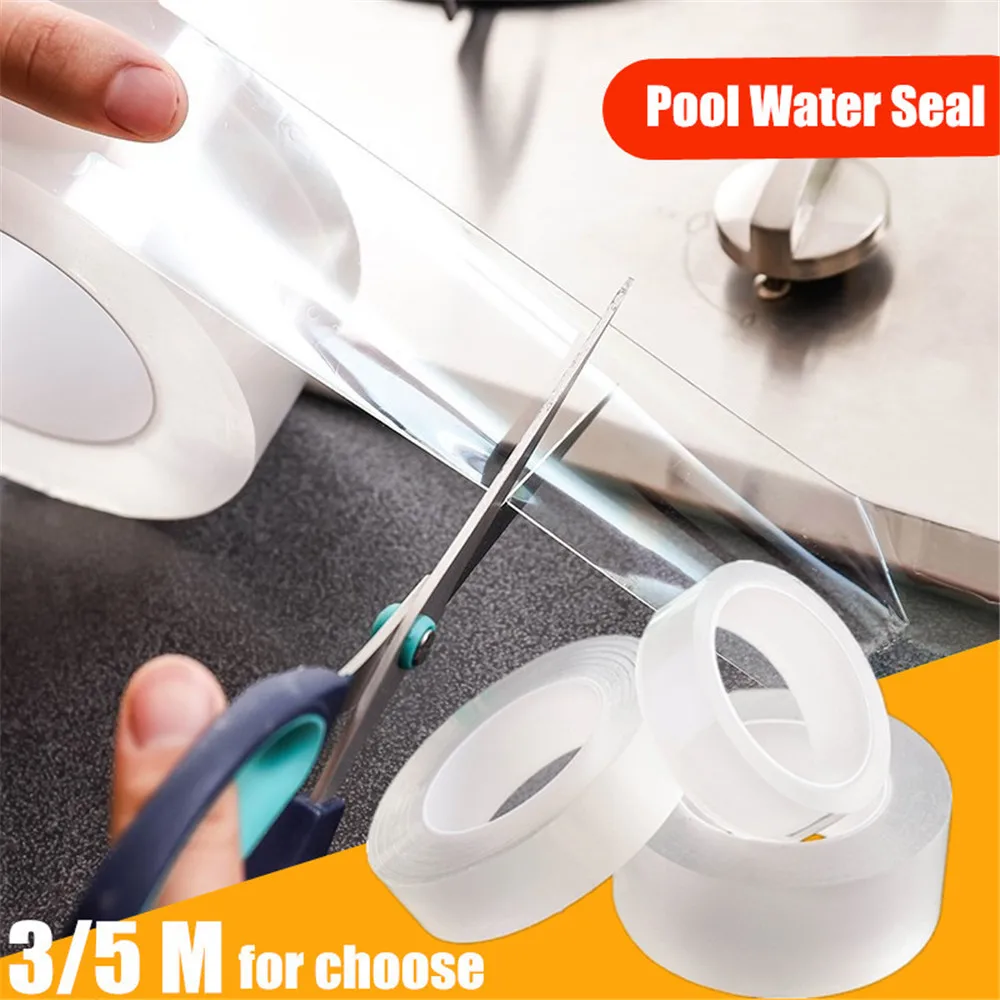 

Kitchen Sink Waterproof Mildew Strong Self-adhesive Transparent Tape Bathroom Toilet Crevice Strip Self-adhesive Pool Water Seal