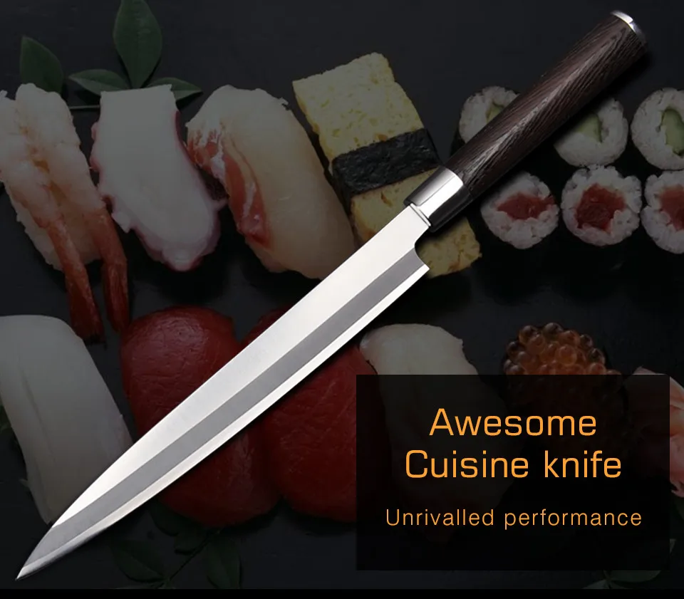 Немецкая нержавеющая сталь сашими сазайский лосось суши нож для филе кухонные ножи для нарезки рыбы кухонный нож
