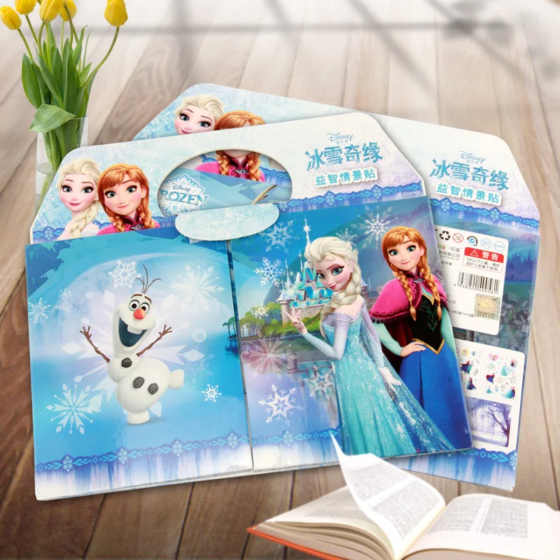 Disney sticker for children Frozen DIY scrapbook stickers 8pcs/set Elsa Puzzle waterproof pusheen Foam funny sticker pegatinas