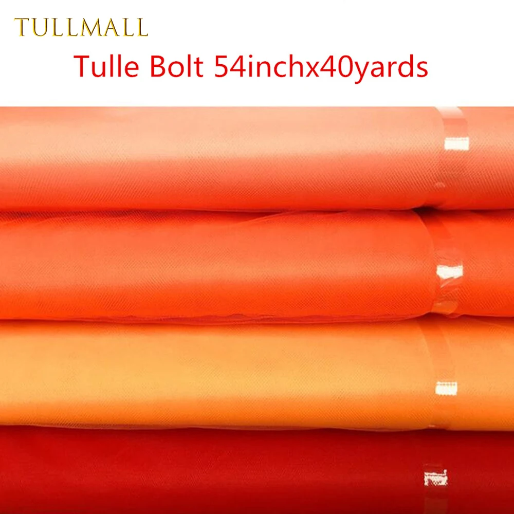 

TULLMALL 63 Colors Stock Tulle Bolt 54"x40Yards Tutu Fabric Pew Bow Bridal Favor Party Wedding Decorations