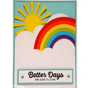 

Rainbow sunshine cloudy Etching metal cutting die carbon steel die for DIY Scrapbooking/Card Making/Fun Decoration Supplies