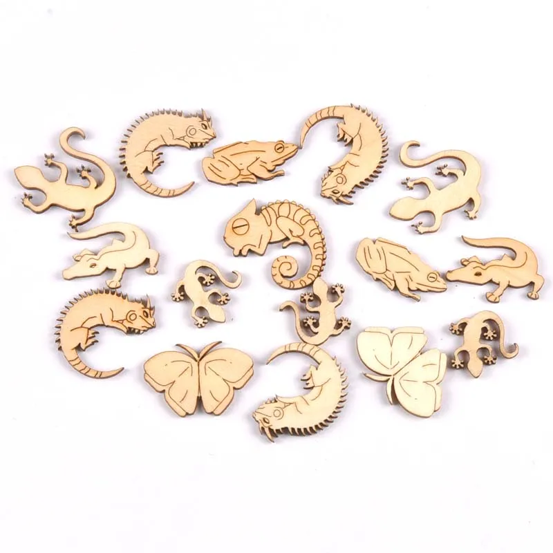 Mixed Reptile/gecko Natural Wood Slices Diy Crafts Scrapbooking Home