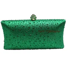 Frauen Dunkelgrün Abend-handtaschen mit Sparkle Kristall Diamanten für Damen Hochzeit Prom Abendgesellschaft Kristall Box Clutch