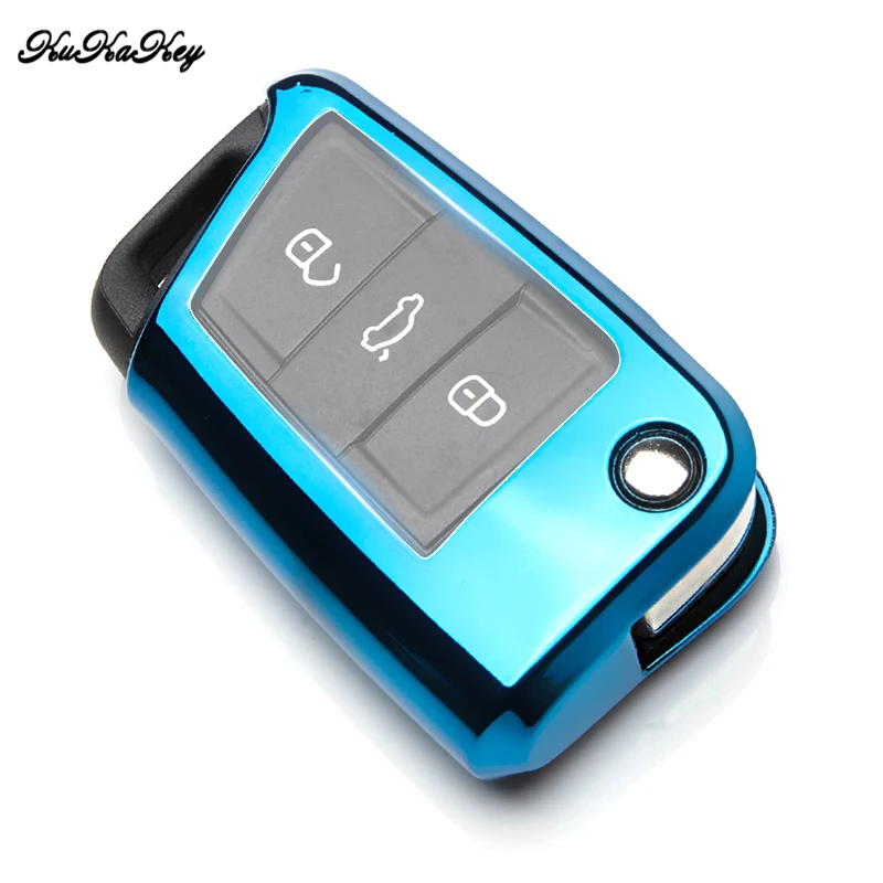 

TPU Car Key Case Cover For Volkswagen VW Golf 7 GTI R MK7 For Seat Leon FR Ibiza Altea For Skoda Octavia A7 Car Key Bag Shell
