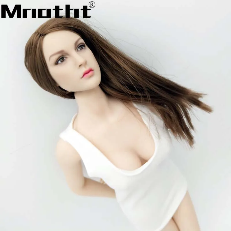 

1/6 Scale Female Soldier Sexy White T Shirt Dress for 12inch Phicen JIAOU Large Chest Body Model Toys