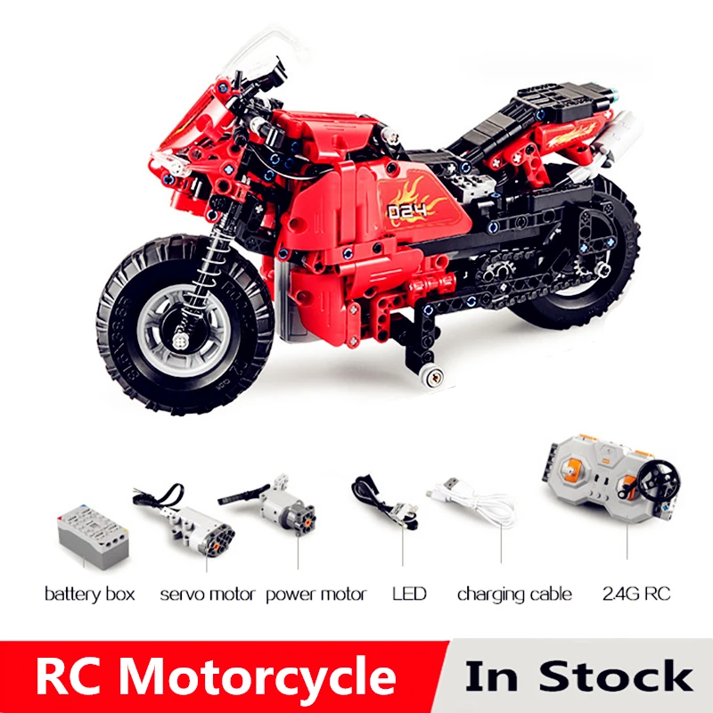 

Technic Series RC Motorcycle Kits Model Set Remote Control Building Blocks Bricks Toys For Children