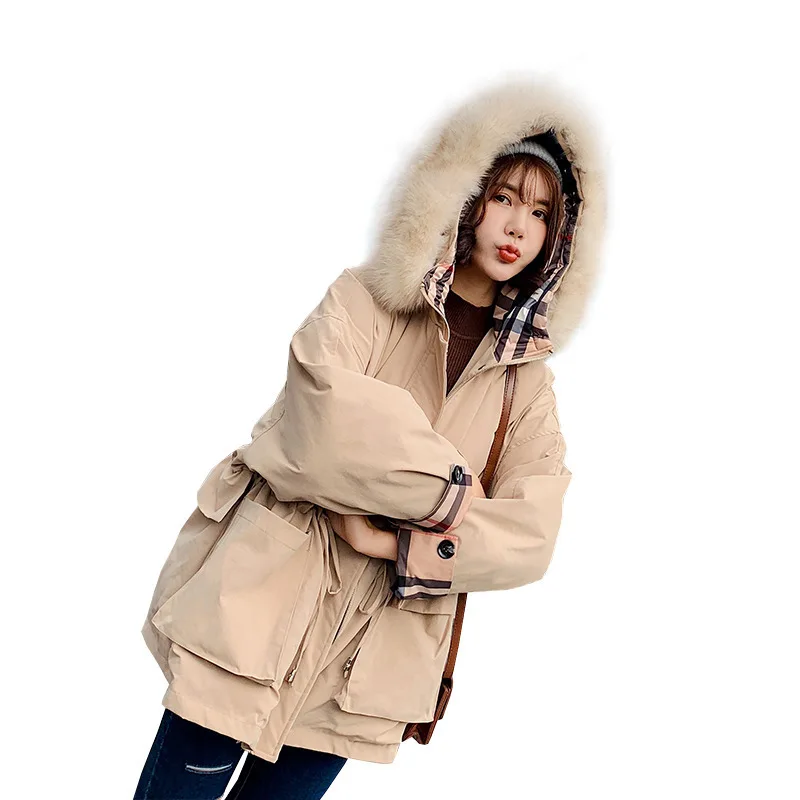 

Winter jacket women's loose down jacket white down jacket thick thermal overcoat