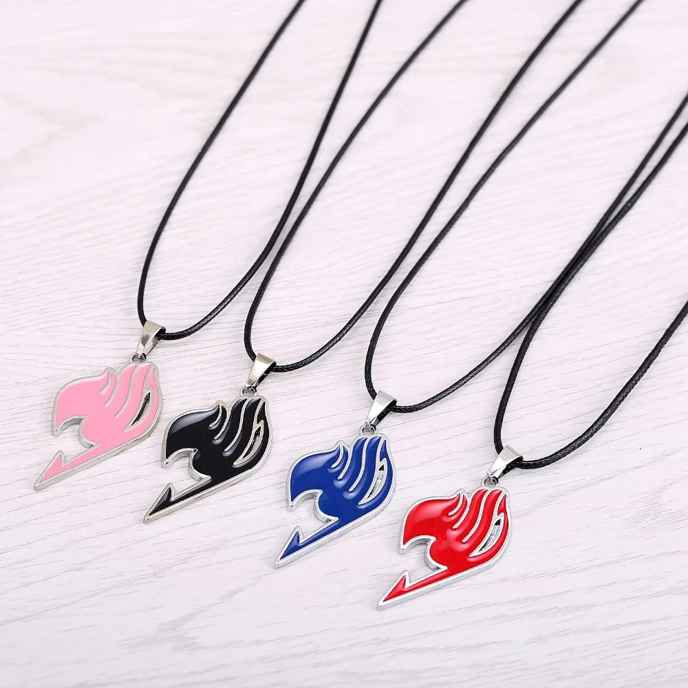 Hsic Animation Fairy Tail Necklace High Quality Alloy Necklace With Rope Chain 4 Colors 12pcs Lot Necklace With Fairy Tail Necklacenecklace High Quality Aliexpress
