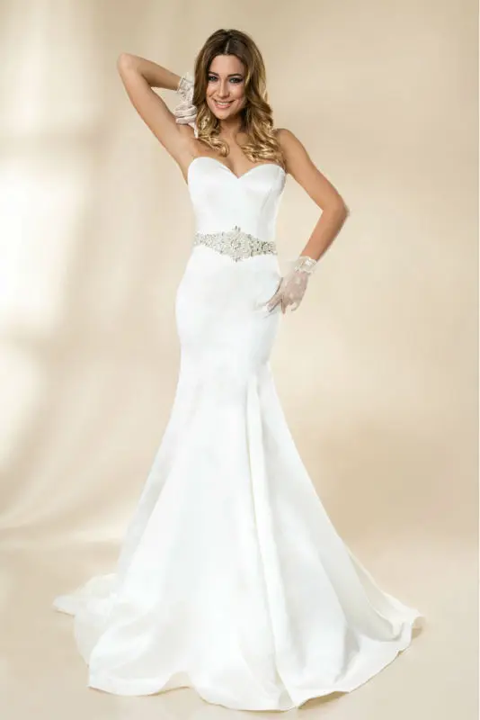 2015 Romantic Fashionable Free Shipping New Or Sexy Satin Mermaid Crystals font b Slim b font