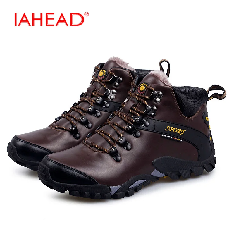 

Men Genuine Leather Boots NEW 2017 Men Fluff Snow Boots Keep Warm Soft Work Shoes Flats Male Shoes Safety Boots EU 38-45 MH511