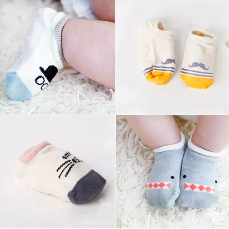 Hot! ! ! Cartoon Baby Boat Socks 100% Cotton Non-slip Floor Socks Newborn Comfort Socks Baby Accessories