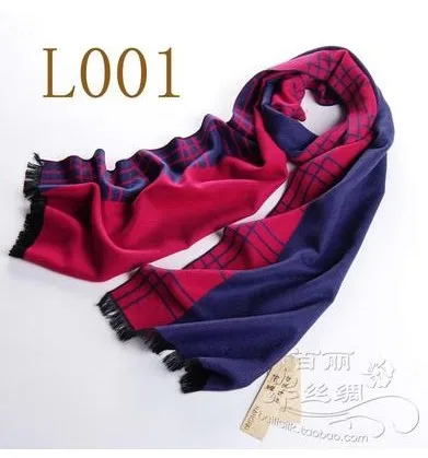 Silk warm and delicate 8 mulberry silk men's scarf to warm up and down black and white grey 005 male scarf Scarves