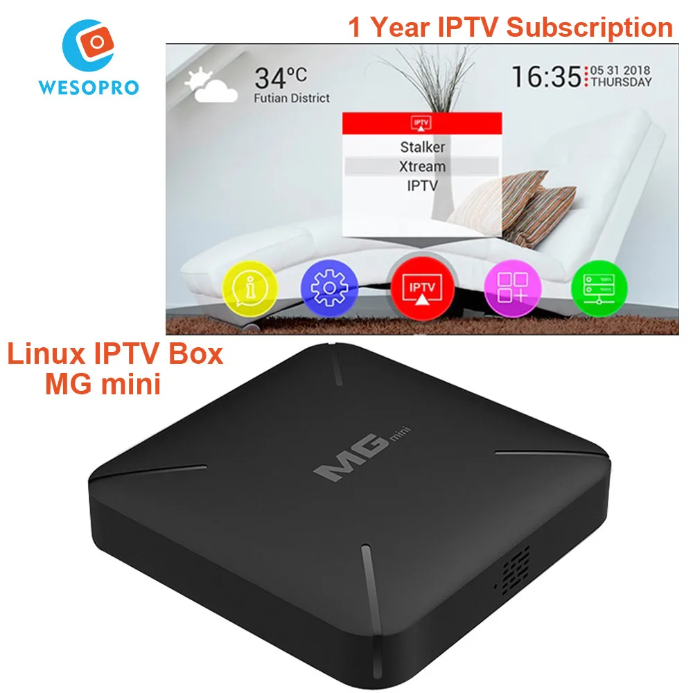 MG mini Linux OS Middleware Stalker IPTV Box Поддержка Арабский Франция, Италия, немецкий Испания, Польша, Бельгия, Швеция, Великобритания подписка США - Цвет: MG mini 1 Year IPTV