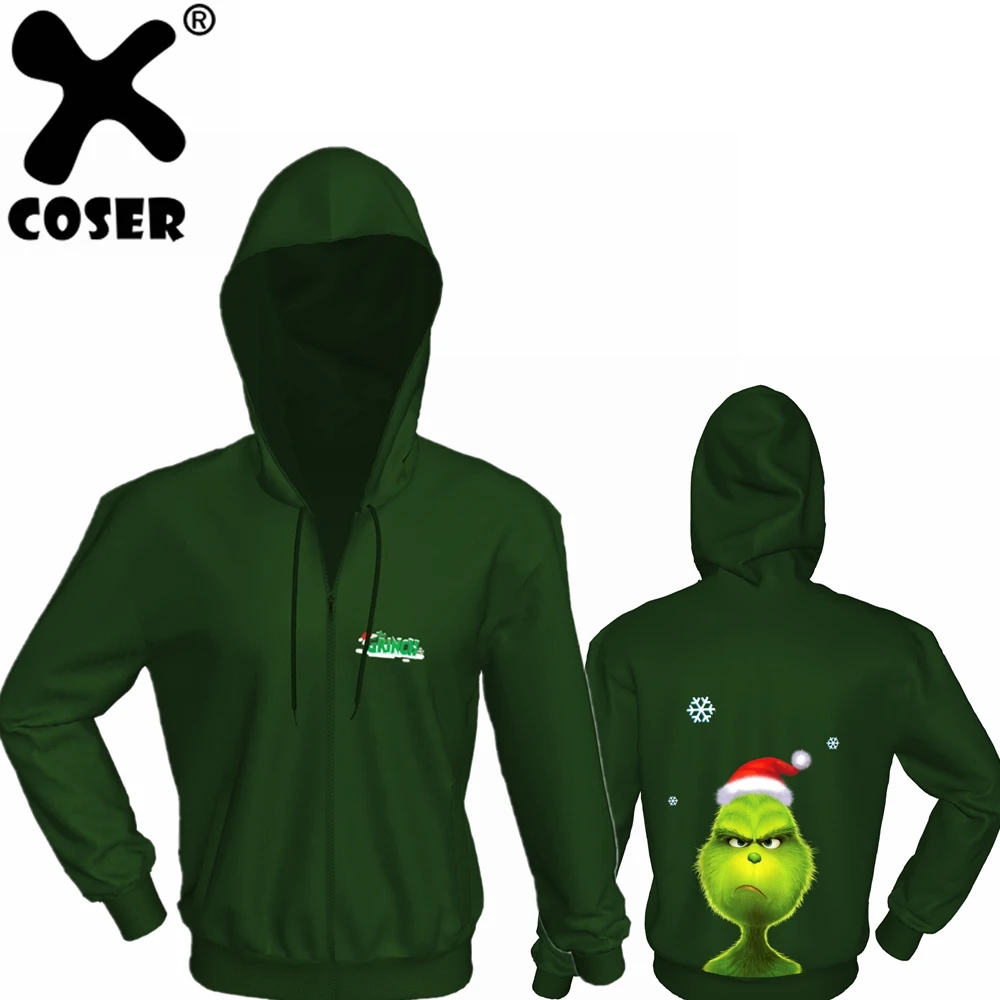 Толстовка XCOSER How the Grinch Рождественская с капюшоном для взрослых цифровым принтом
