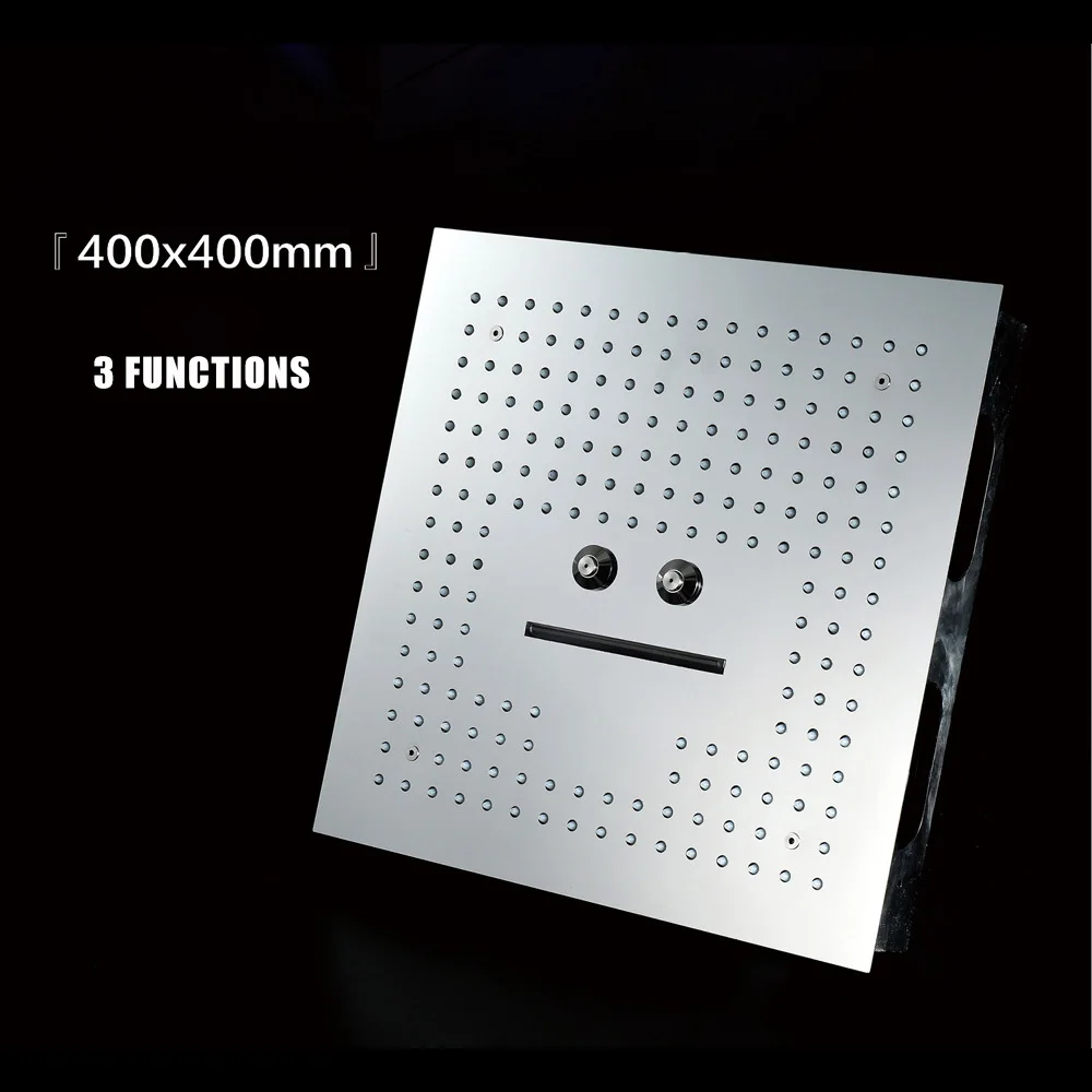 Multi Function Led Shower Heads 16'' Ceiling Colorful Rain SUS304 Rainfall & SPA Misty Massage Light Big Shower Waterfall