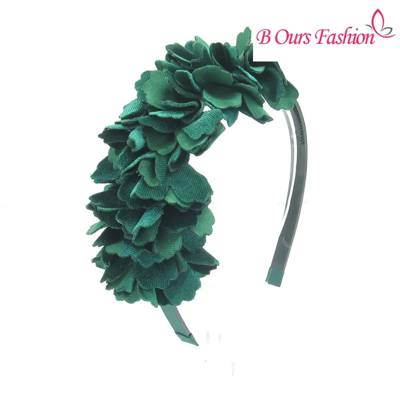 

2022 new fashion velvet flower shag OEM hairband children fashion hair accessories with plastic band with gripes teeth