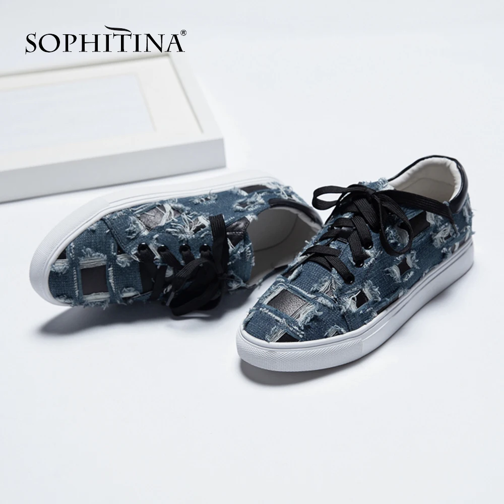 

SOPHITINA Comfortable Round Toe Flats Special Design Sheepskin Fashion Cross-tied New Shoes Hot Sale Unique Women's Flats MO245