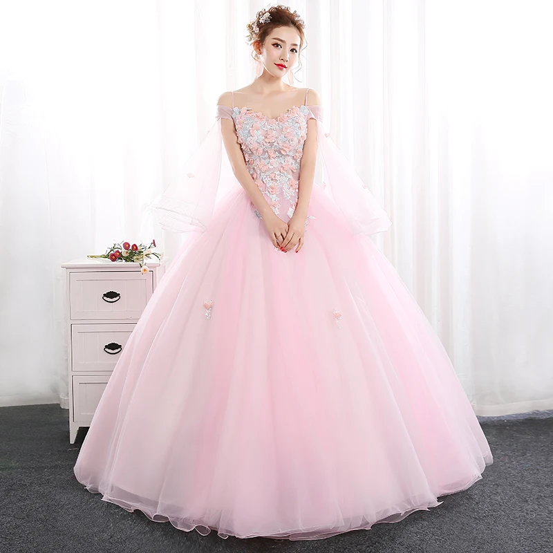 Ruthshen принцесса Vestido De Quinceanera Rosado Quinceanera платья с открытыми плечами платье для выпускного вечера Розовый Vestidos дебютанты 2018