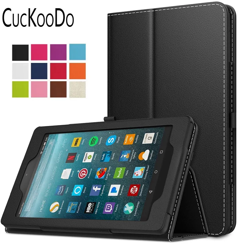 Cuckoodo 30 шт./лот тонкий раскладной стенд крышка с автовключение/сна для Amazon Kindle Fire 7 2017 года выпуска