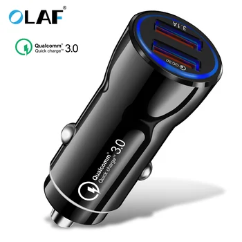 OLAF Mini USB 3.1A Quick Charge 3.0 Fast Charging Dual USB Car Charger For Iphone 8 X XS For Huawei p20 lite Car Phone Charger