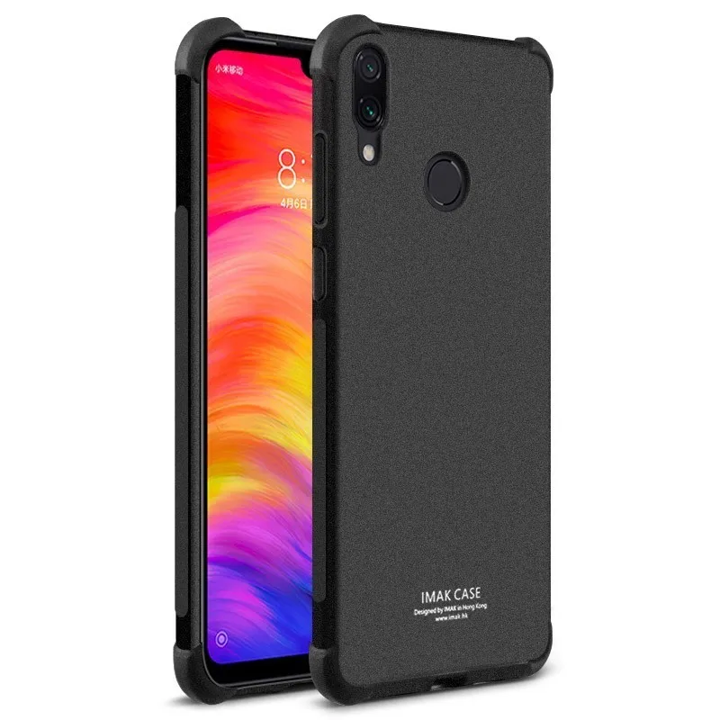 Для Xiaomi Redmi Note 7 Чехол Redmi Note 7 8 Pro 7S чехол силиконовый IMAK Ударопрочный Мягкий ТПУ задняя крышка чехол для телефона s - Цвет: Black Matte