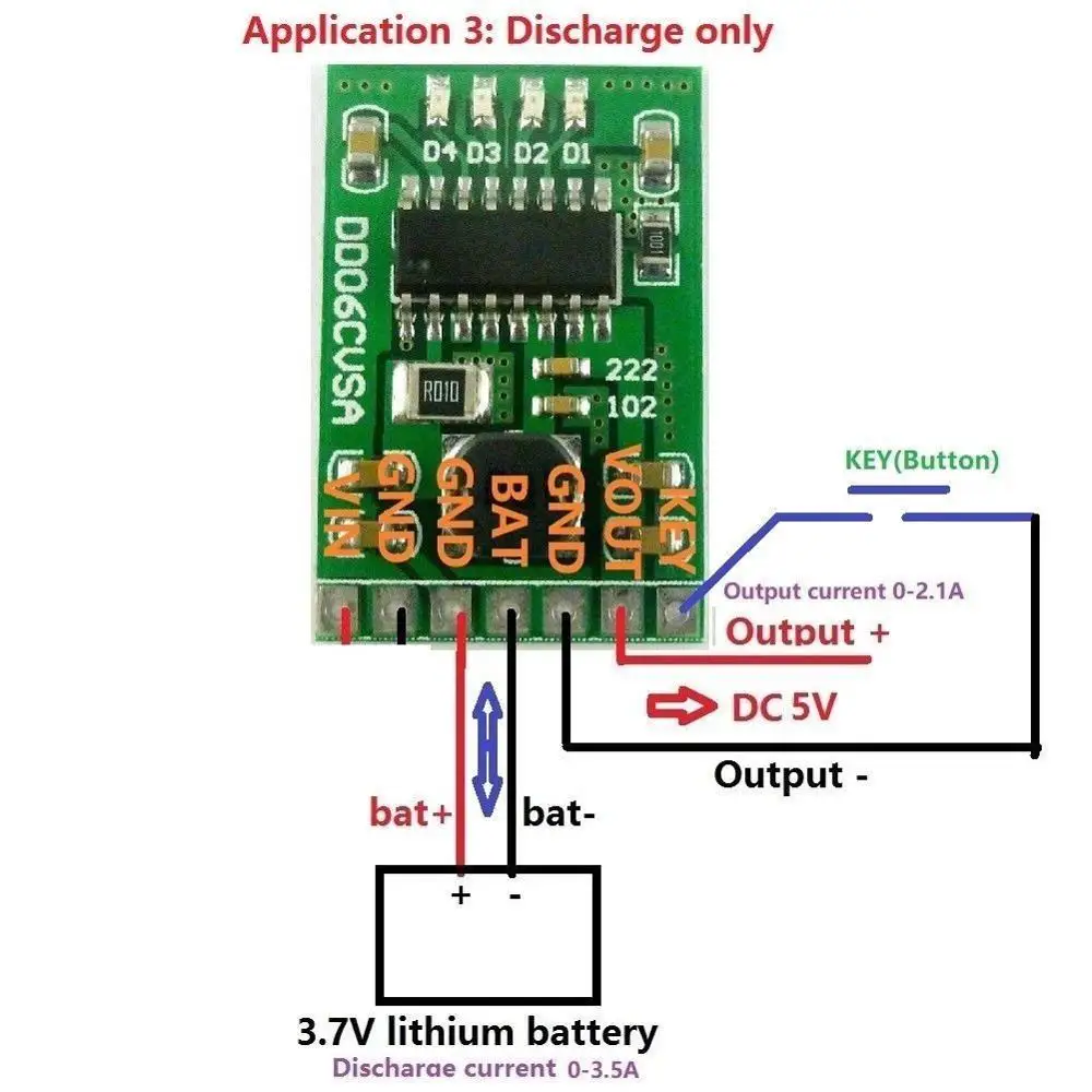DYKB DC 5V 2.1A Мобильная мощность Diy плата 4 2 V зарядка/разрядка (boost)/защита