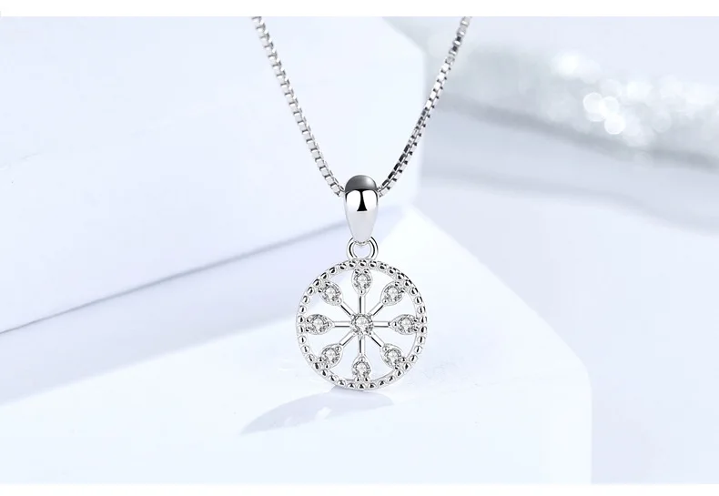 Round S925 sterling silver pendants for necklace 6