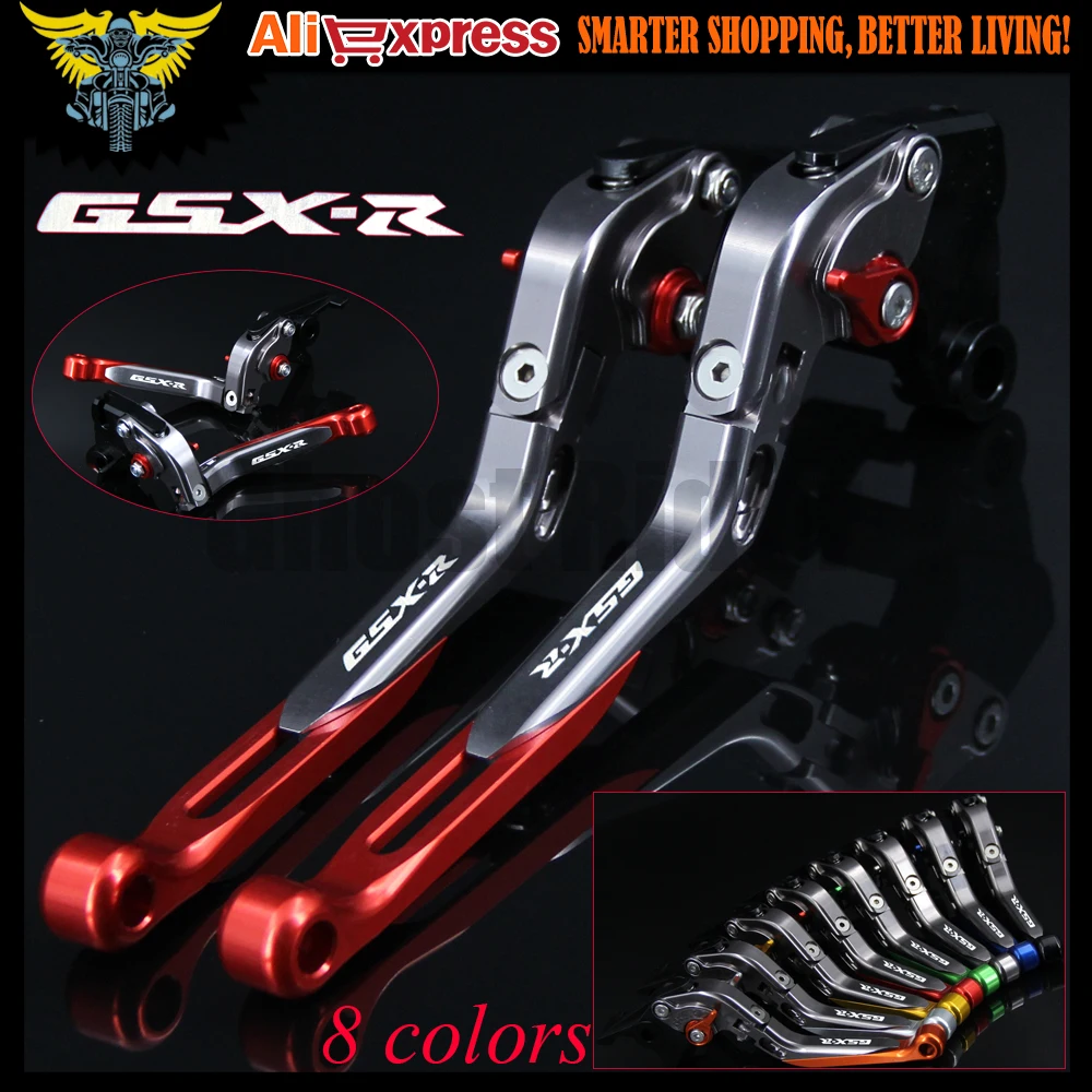 

Laser Logo (GSX-R) 8 Colors Folding Extendable Motorcycle Brake Clutch Levers For Suzuki GSXR750 2011 2012 2013 2014 2015 2016