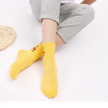 

2019 new fashion hot women's cotton socks warm colorful casual print fruit socks ladies hot girl hot sale носки чулки 50*