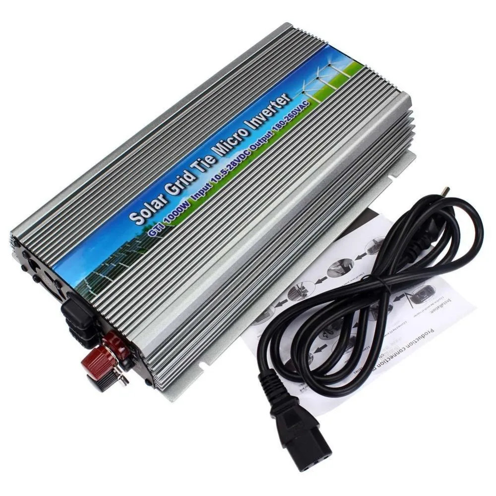 

1000W on grid tie solar power micro inverter pure sine wave DC10.5-28V to110V or 220V AC grid tie inverter