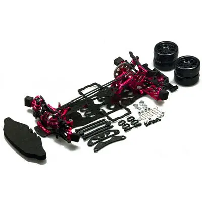 Новое поступление! Сплав и углерода 1:10 rc drift Car Kit для 3racing Sakura D4 awd 4WD - Цвет: Red Black